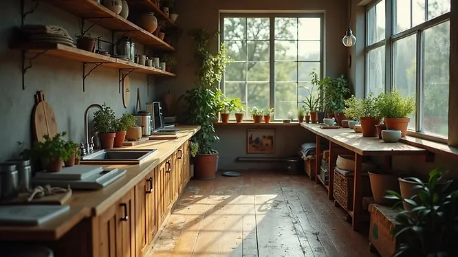 Kast met ecologische schoonmaakmiddelen